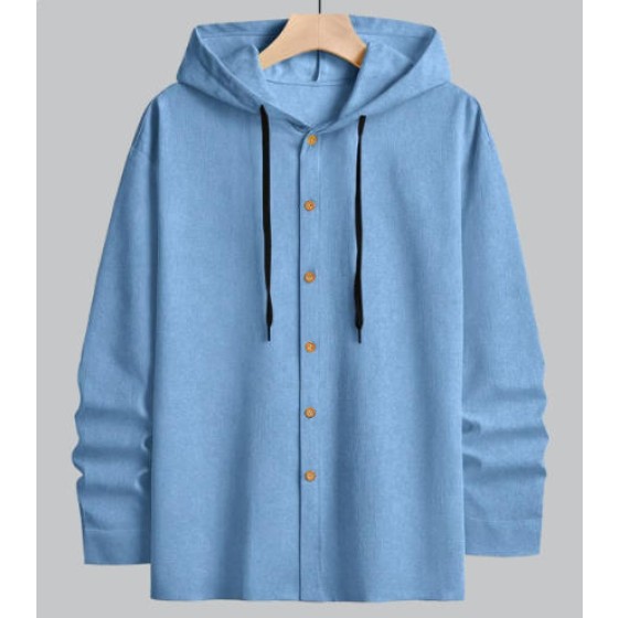 Men Shirt with Hooded Collar