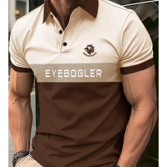 Men Colourblock Regular Fit Polo T-Shirt