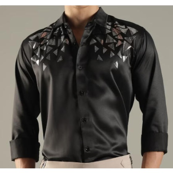 Men Embellished Regular Fit Shirt with Spread Collar