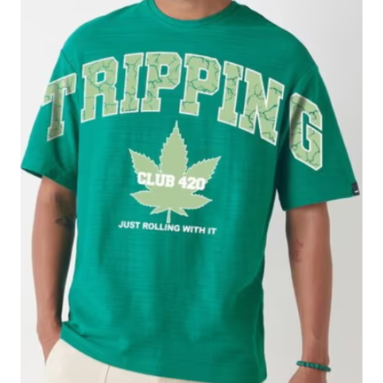 Men's Slushy Trippin Graphic Printed Oversized T-shirt
