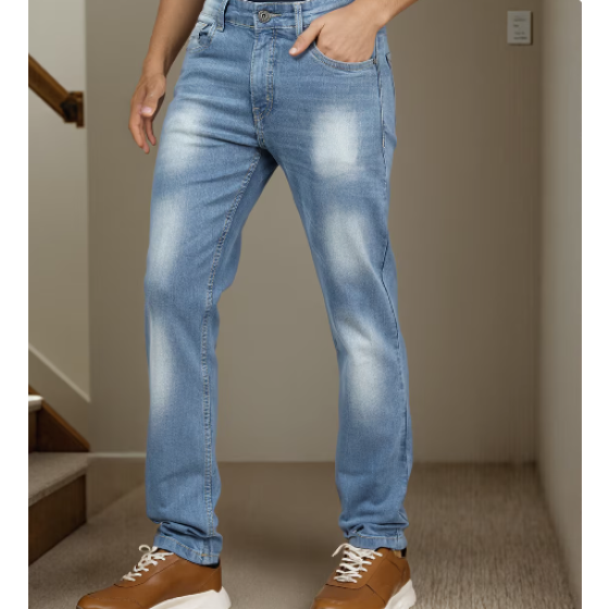 Shein Full Length Fixed Waist Mid Wash Skinny Fit Jeans